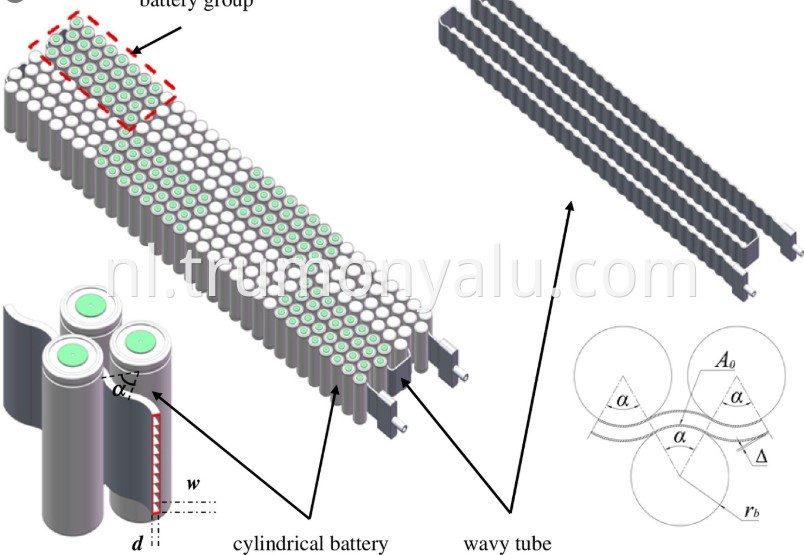 Aluminum battery cooling pipe